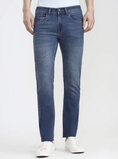 Sky Blue Solid Narrow Fit Jeans | Greenfibre