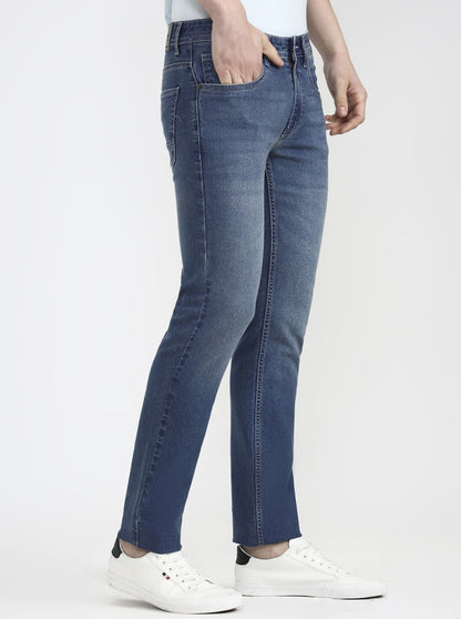 Sky Blue Solid Narrow Fit Jeans | Greenfibre