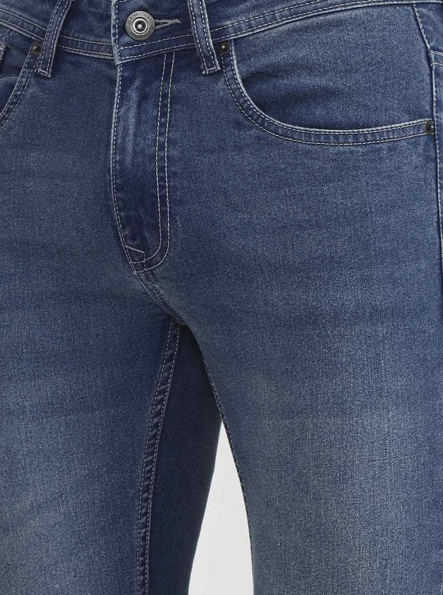 Sky Blue Solid Narrow Fit Jeans | Greenfibre