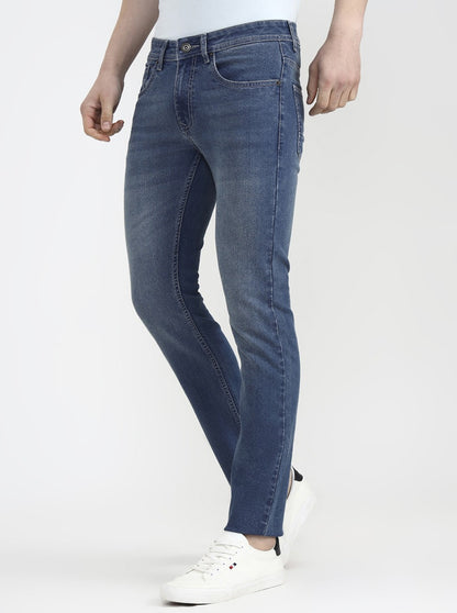 Sky Blue Solid Narrow Fit Jeans | Greenfibre