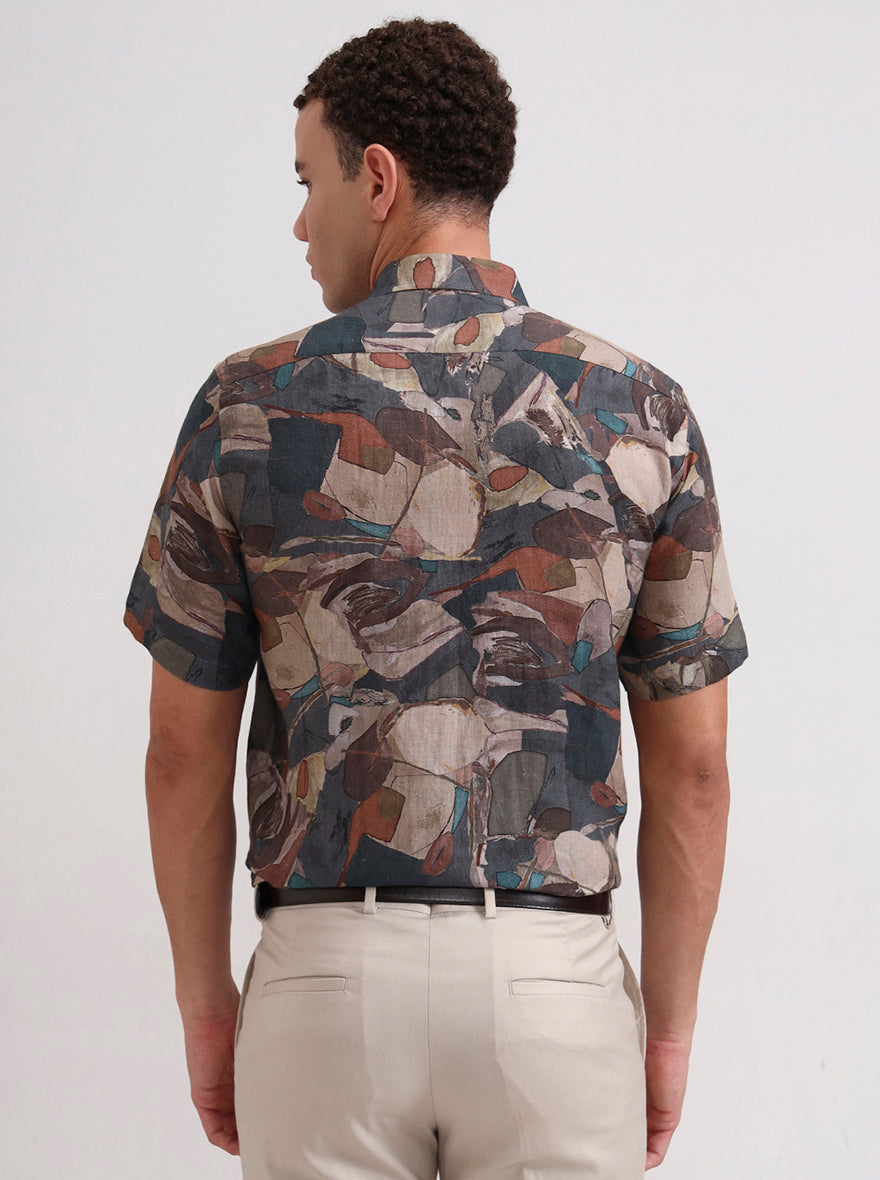 Multicolor Printed Regular Fit Formal Shirt | JadeBlue Super Luxe