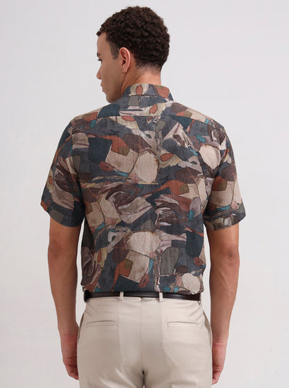 Multicolor Printed Regular Fit Formal Shirt | JadeBlue Super Luxe