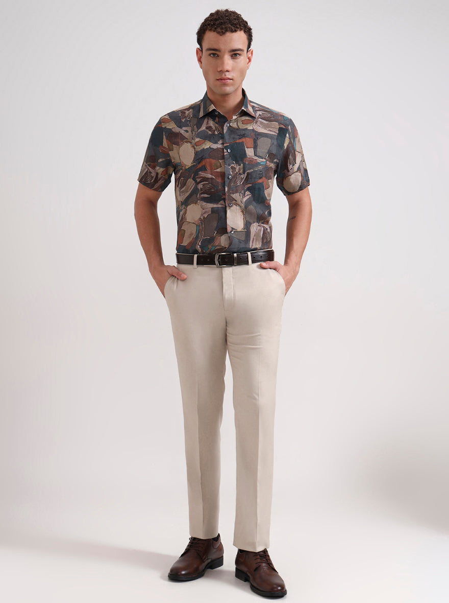 Multicolor Printed Regular Fit Formal Shirt | JadeBlue Super Luxe