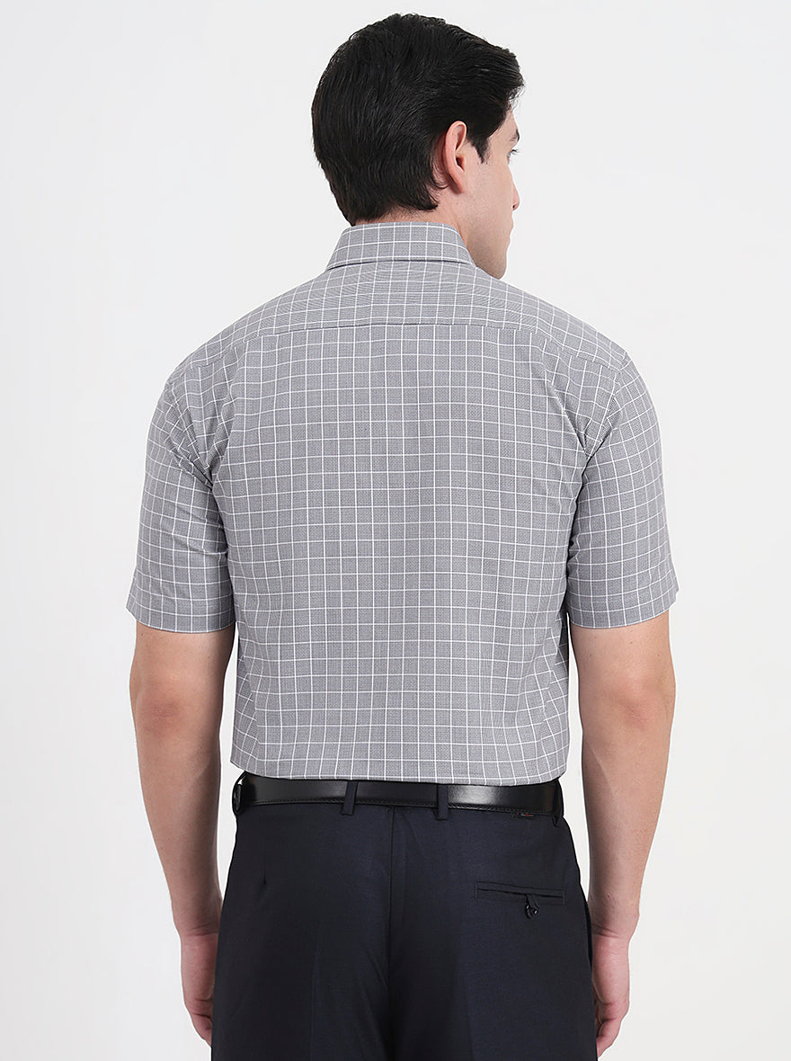 Black Checked Regular Fit Formal Shirt | JadeBlue