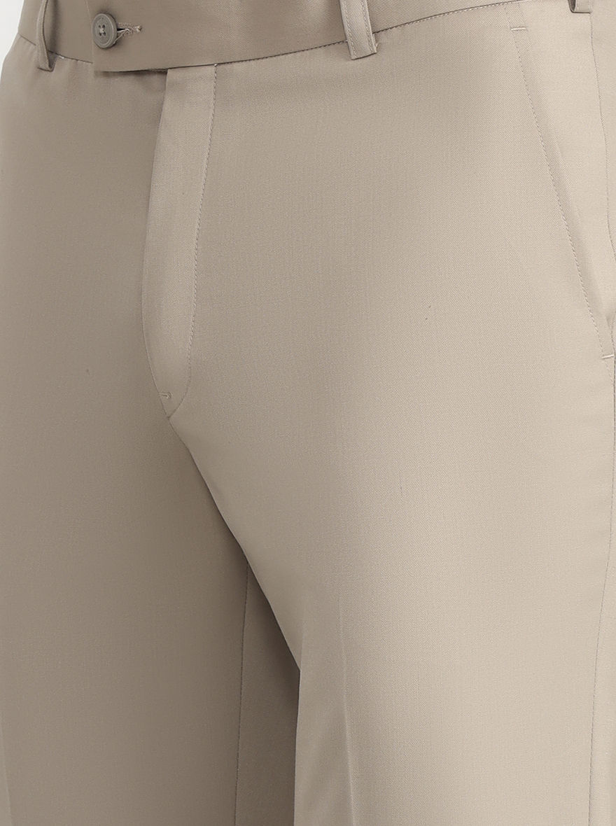 Fawn Solid Slim Fit Formal Trouser | JadeBlue Super Luxe