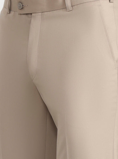 Fawn Solid Slim Fit Formal Trouser | JadeBlue Super Luxe