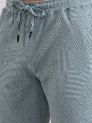 Turquoise Printed Slim Fit Shorts | JadeBlue