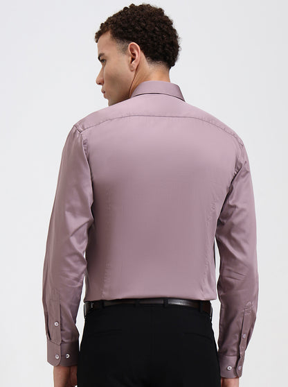 Dusty Pink Solid Slim Fit Formal Shirt | Metal