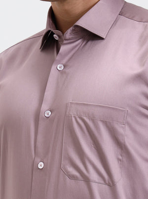 Dusty Pink Solid Slim Fit Formal Shirt | Metal