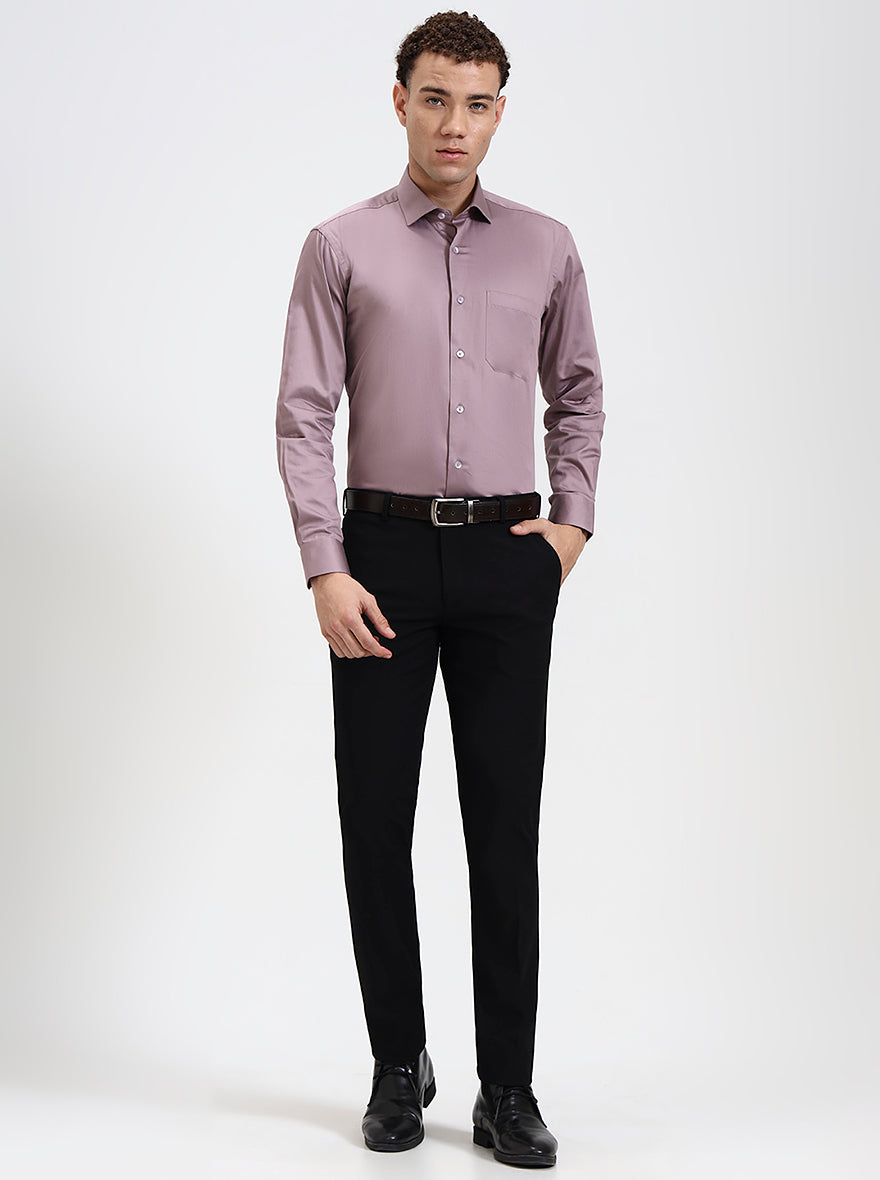 Dusty Pink Solid Slim Fit Formal Shirt | Metal