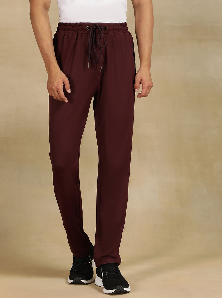 Wine Solid Slim Fit Track Pant | Jade Play