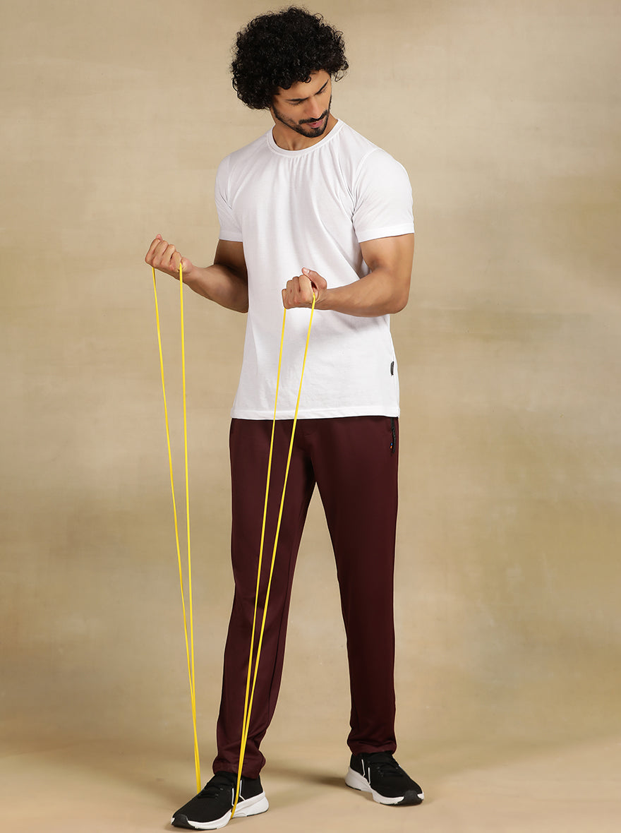Wine Solid Slim Fit Track Pant | Jade Play