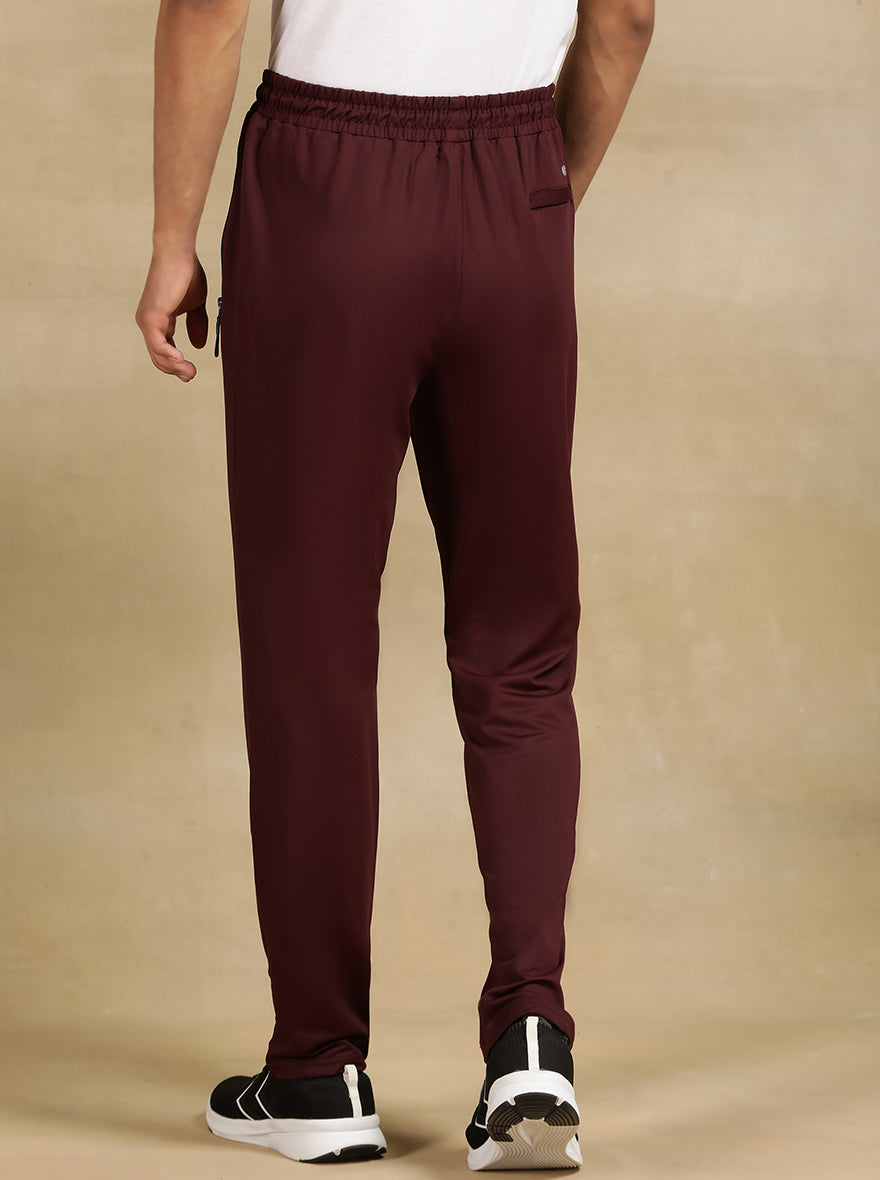 Wine Solid Slim Fit Track Pant | Jade Play