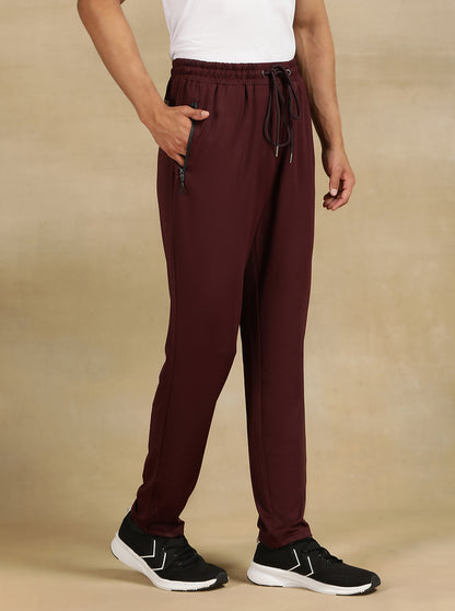 Wine Solid Slim Fit Track Pant | Jade Play