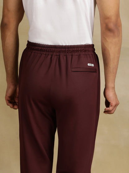 Wine Solid Slim Fit Track Pant | Jade Play