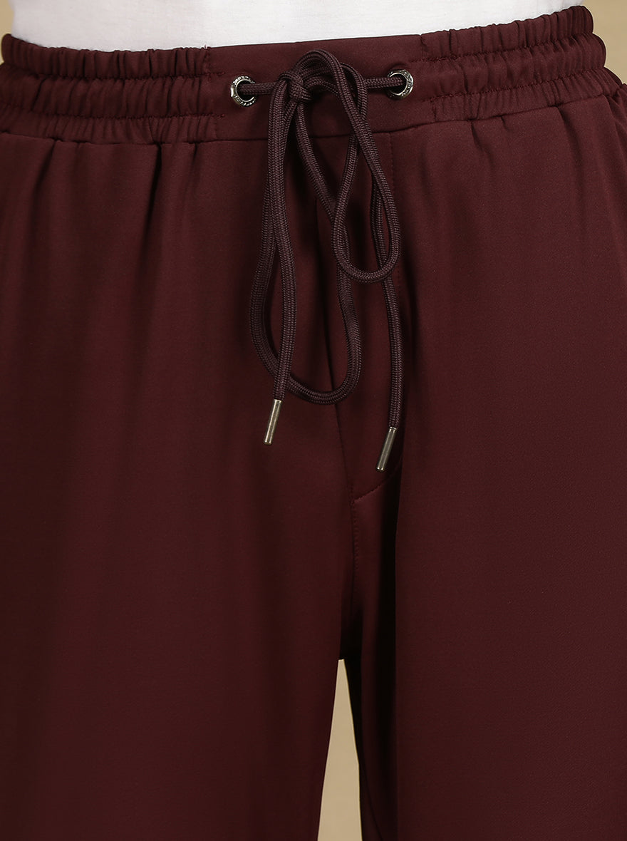 Wine Solid Slim Fit Track Pant | Jade Play
