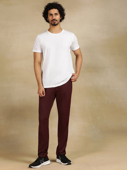 Wine Solid Slim Fit Track Pant | Jade Play