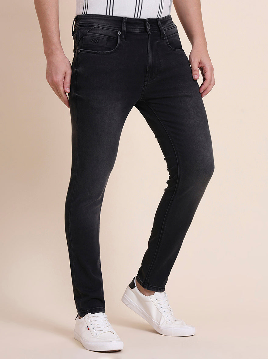 Charcoal Grey Washed Rider Fit Jeans | JadeBlue