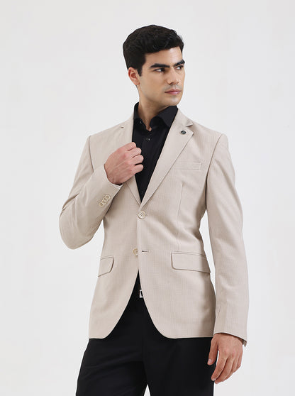 Fawn Checked Regular Fit Blazer | Wyre