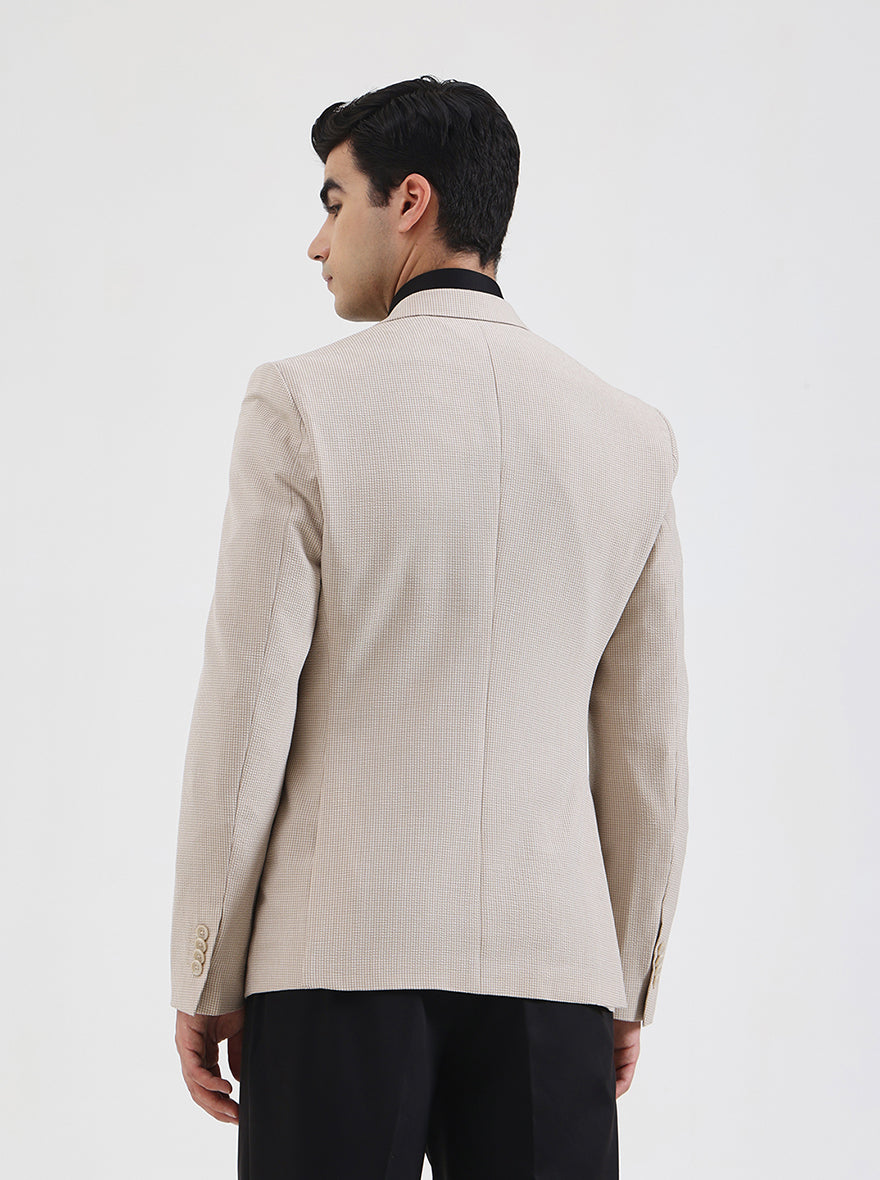 Fawn Checked Regular Fit Blazer | Wyre