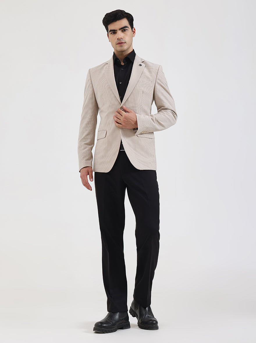 Fawn Checked Regular Fit Blazer | Wyre