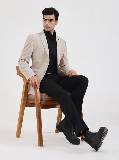 Fawn Checked Regular Fit Blazer | Wyre