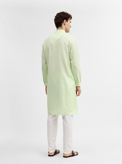Green Solid Modi Kurta | JadeBlue