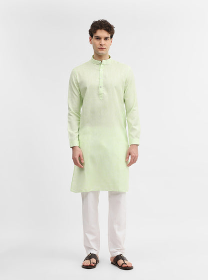 Green Solid Modi Kurta | JadeBlue