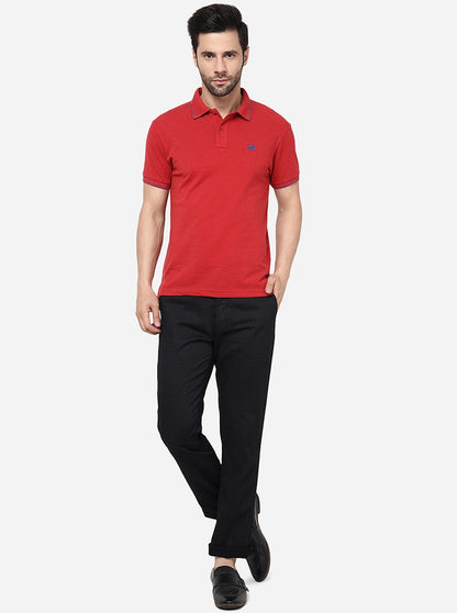 Black Solid Uno Fit Casual Trouser | JadeBlue