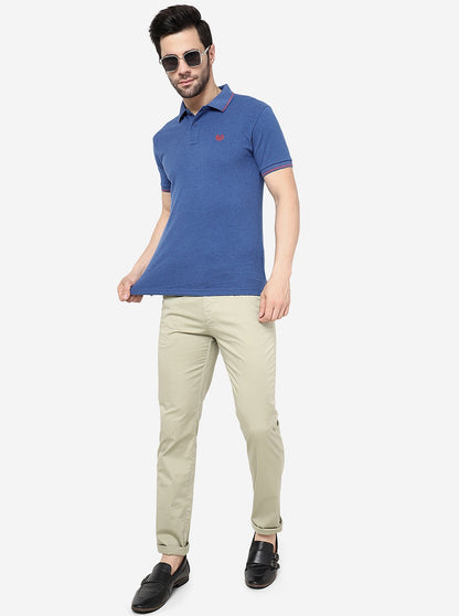 Pista Solid Uno Fit Casual Trouser | JadeBlue