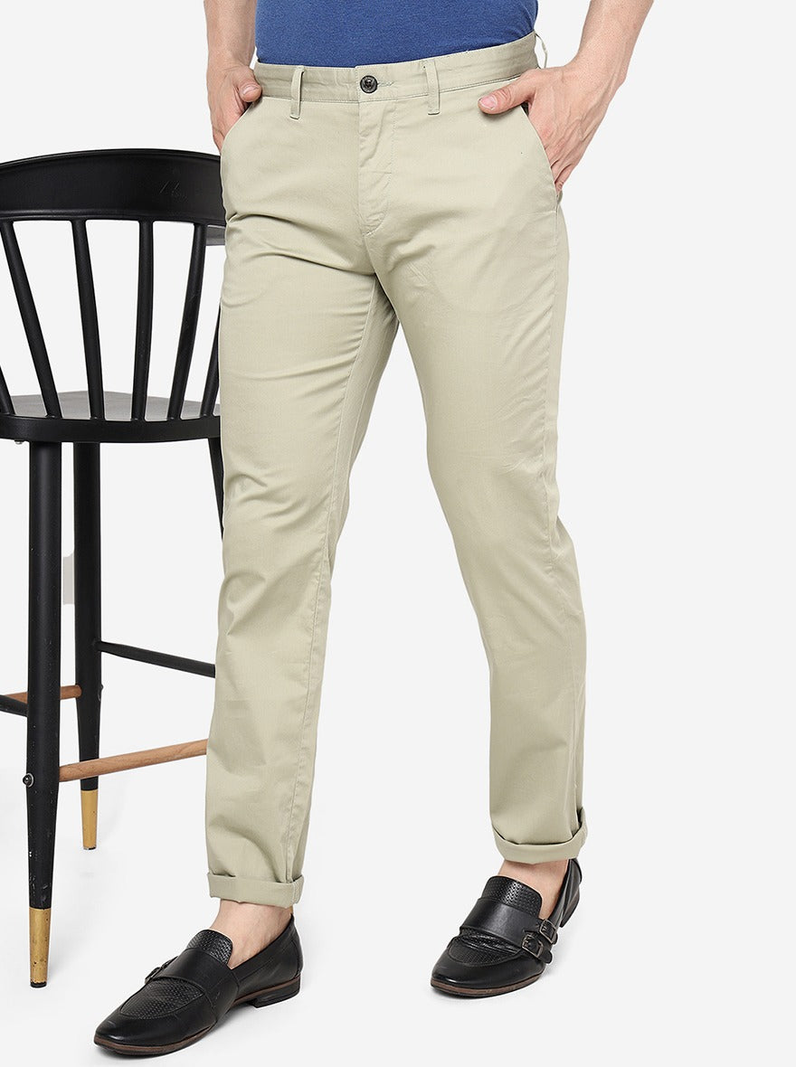 Pista Solid Uno Fit Casual Trouser | JadeBlue