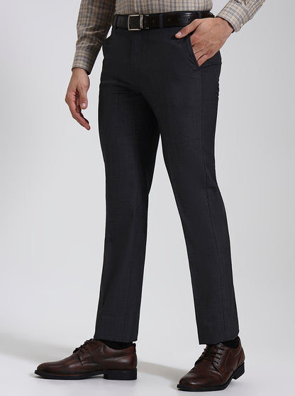 Grey Solid Slim Fit Formal Trouser | JadeBlue Super Luxe