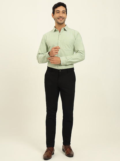 Black Solid Venice Fit Casual Trouser | JadeBlue
