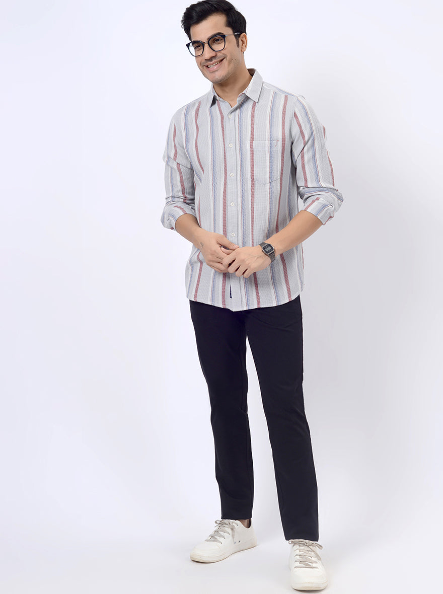 Black Solid Uno Fit Casual Trouser | JadeBlue