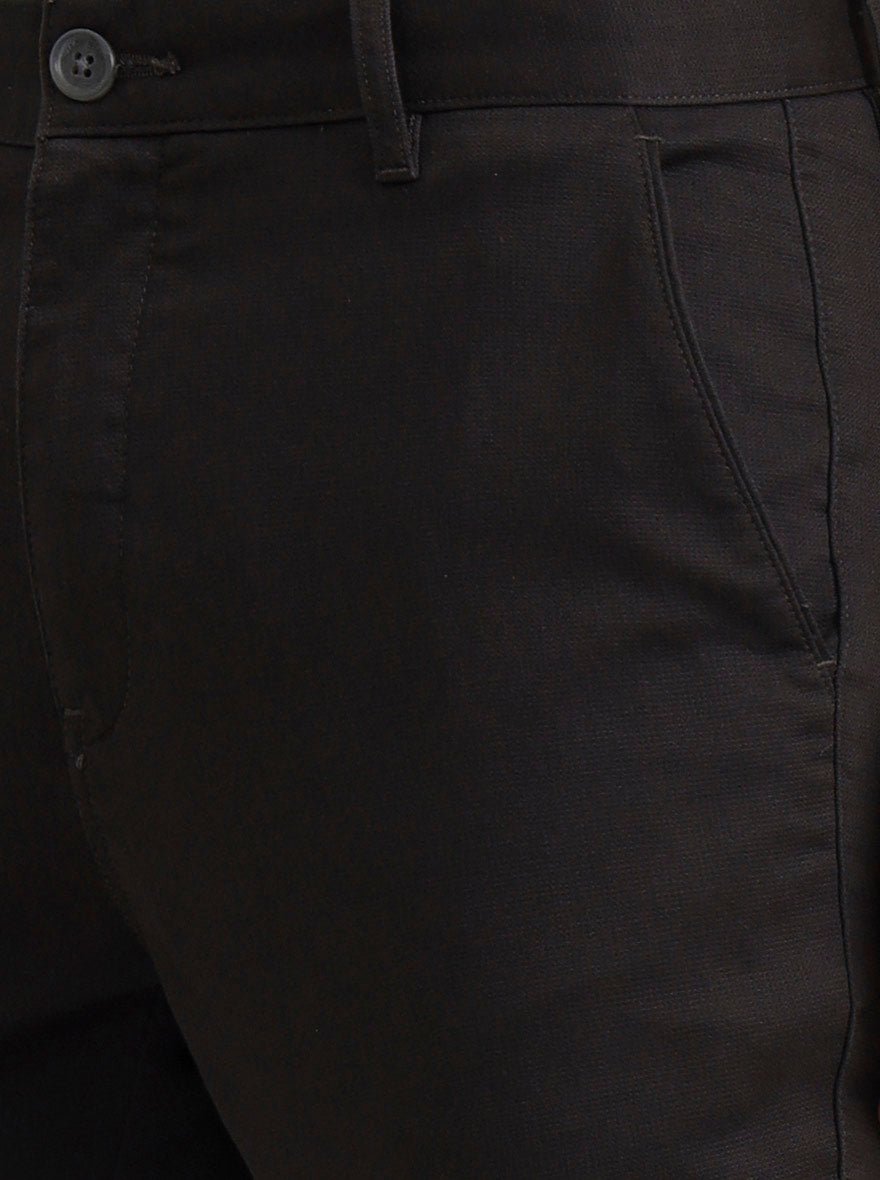 Dark Grey Solid Uno Fit Casual Trouser | JadeBlue