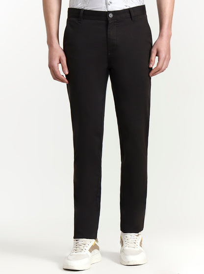 Dark Grey Solid Uno Fit Casual Trouser | JadeBlue
