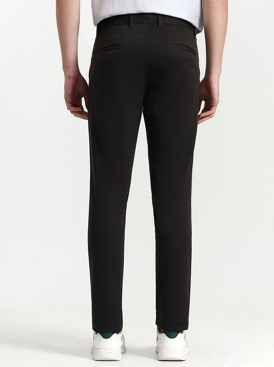 Dark Grey Solid Uno Fit Casual Trouser | JadeBlue