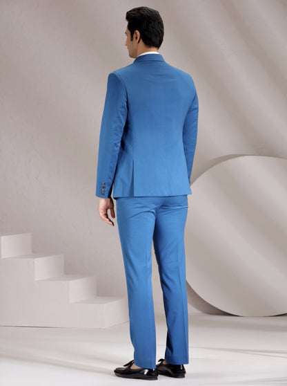French Blue Solid Suit | JadeBlue