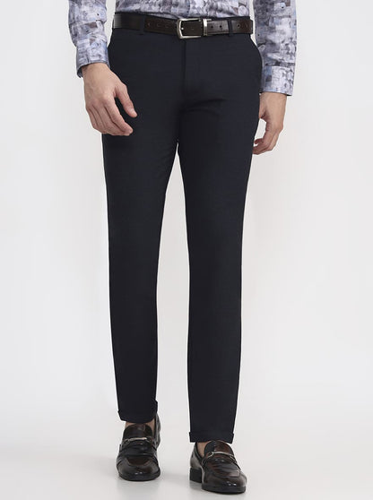 Blue Checked Slim Fit Club Wear Trouser | JB Studio