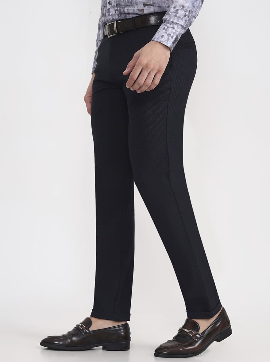 Blue Checked Slim Fit Club Wear Trouser | JB Studio