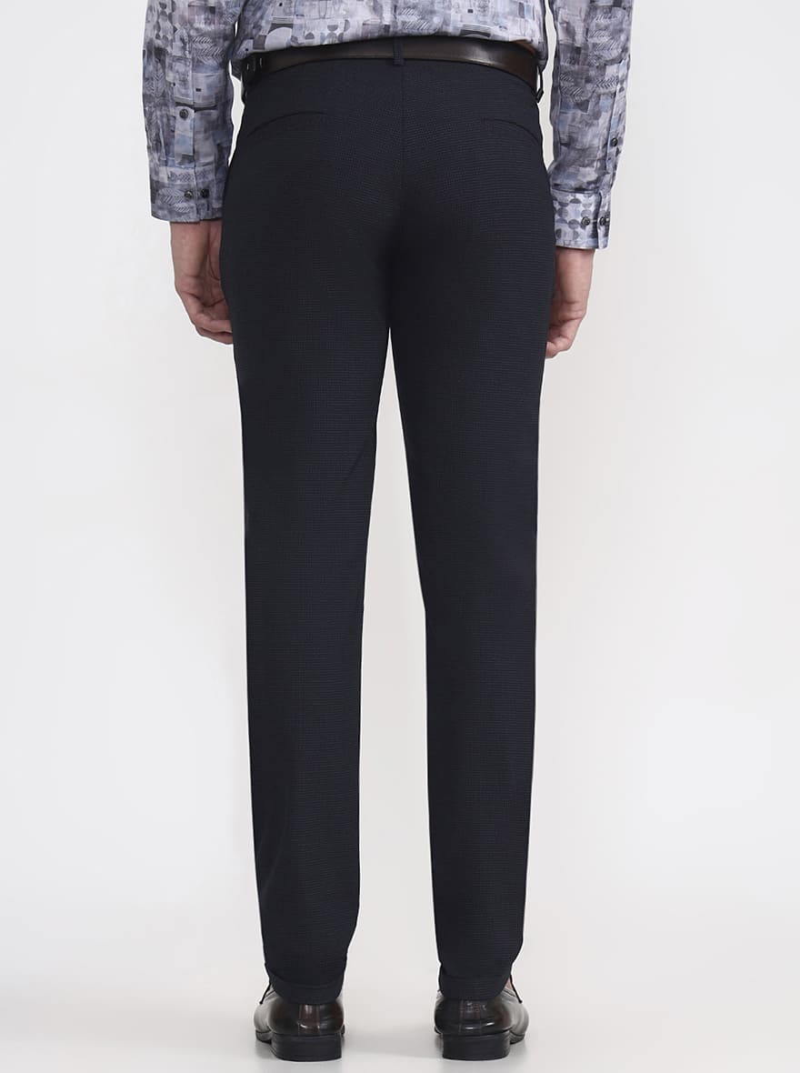 Blue Checked Slim Fit Club Wear Trouser | JB Studio
