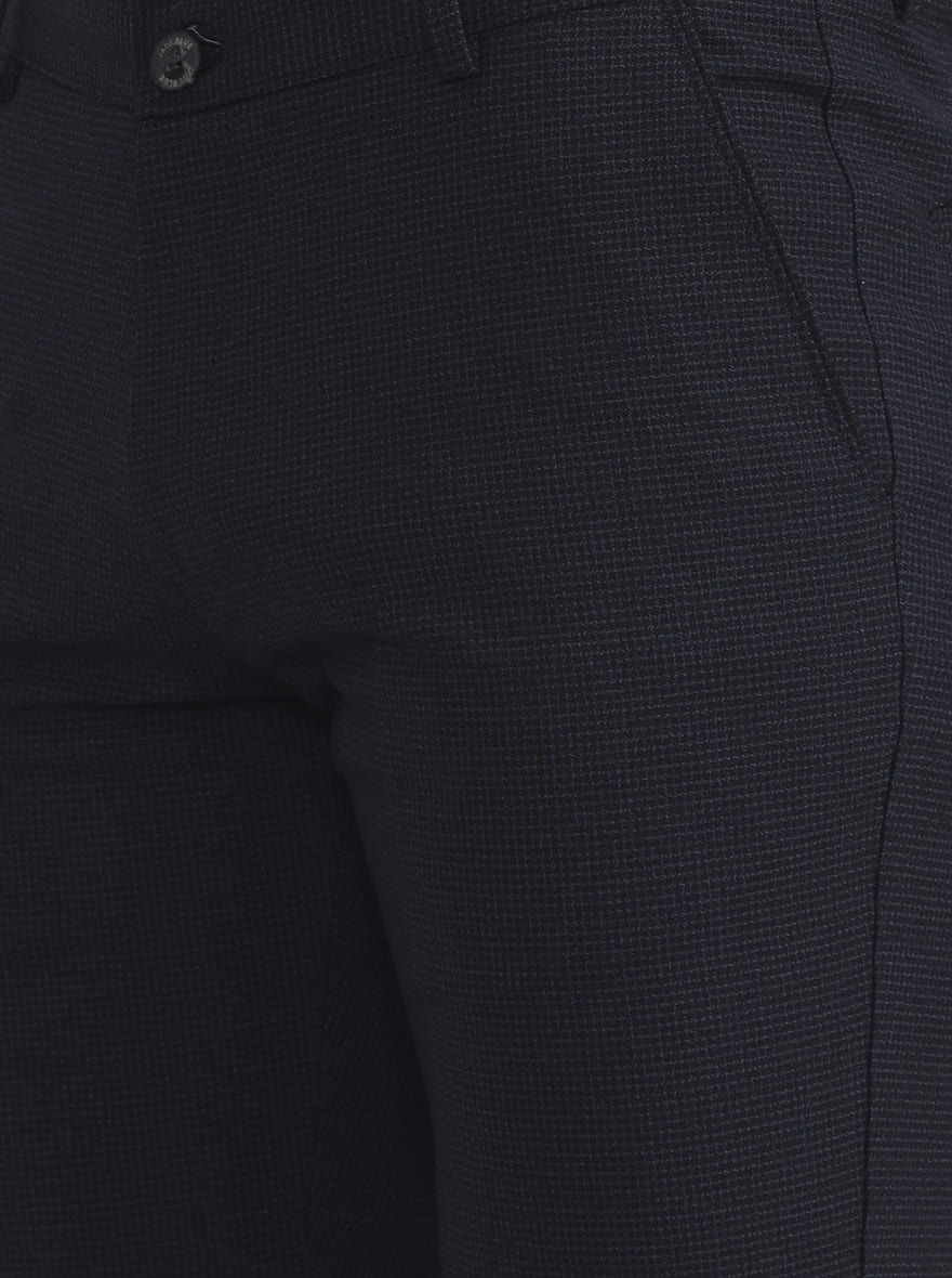 Blue Checked Slim Fit Club Wear Trouser | JB Studio