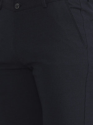 Blue Checked Slim Fit Club Wear Trouser | JB Studio