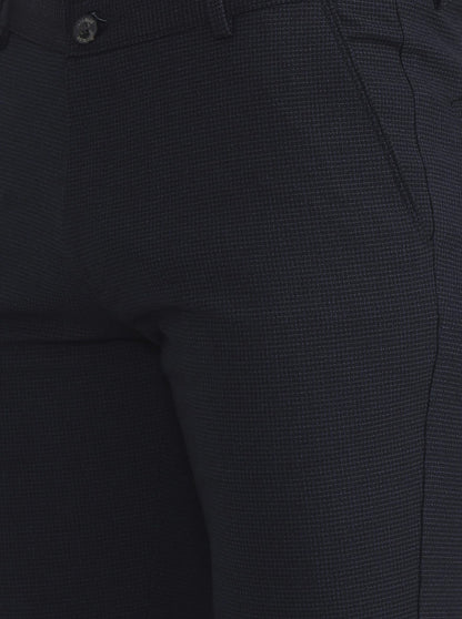 Blue Checked Slim Fit Club Wear Trouser | JB Studio