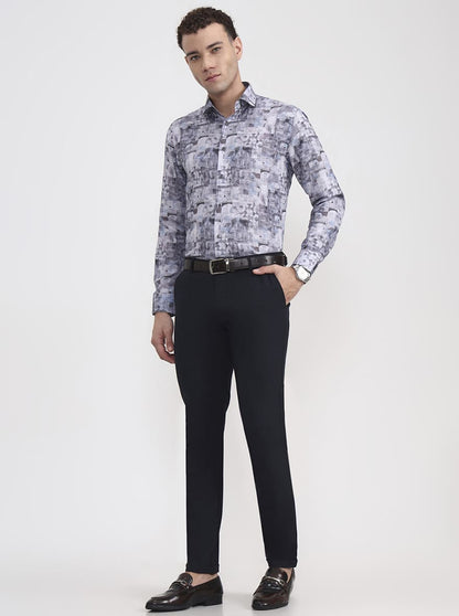 Blue Checked Slim Fit Club Wear Trouser | JB Studio