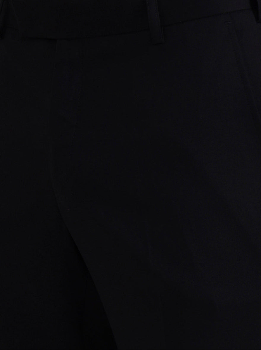 Black Solid Slim Fit Formal Trouser | Metal