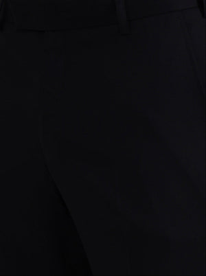 Black Solid Slim Fit Formal Trouser | Metal