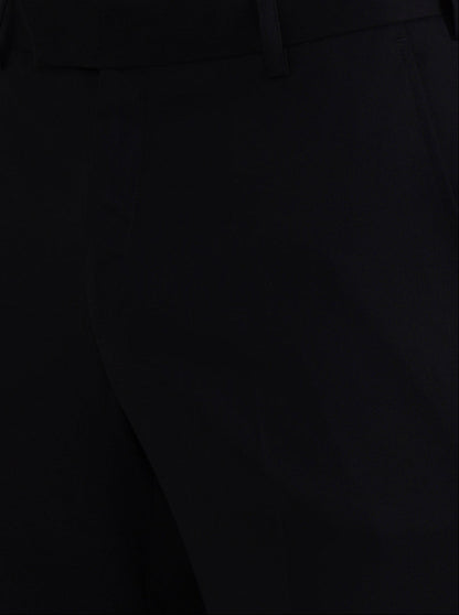 Black Solid Slim Fit Formal Trouser | Metal