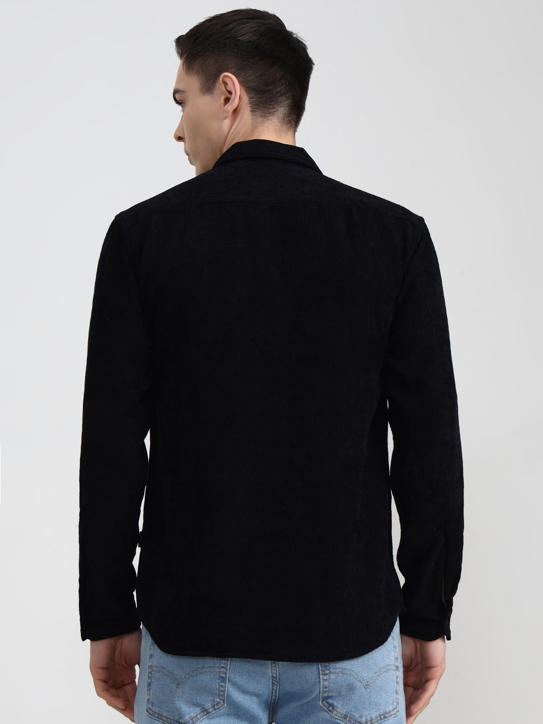 Black Solid Slim Fit Casual Shirt | JadeBlue