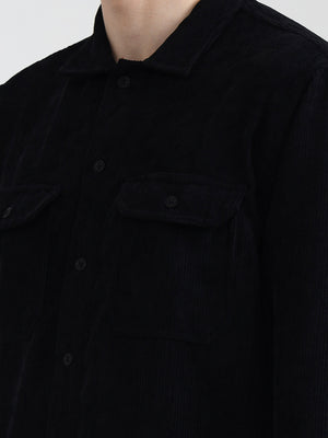 Black Solid Slim Fit Casual Shirt | JadeBlue